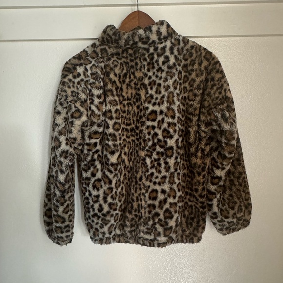 Treasure and Bond Girls Youth XL Leopard cheetah print Half Zip Sweater - Picture 3 of 9